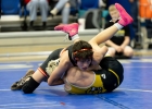 Monticello sophomore Diego Cortez battles a Union opponent during the Dave Smith Memorial Duals Tournament December 13 in Price, UT. The Buckaroos won head-to-head battles with Juan Diego, Maple Mountain, Carbon, and American Leadership Academy. This week the team will wrestle in the Veterans Memorial Tournament at Window Rock High School in Fort Defiance, AZ.  Anna Fredericks photo