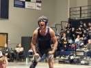 Bronco wrestler Miken Keith flexes after winning the North Sevier tournament, keith was voted Most Valuable Wrestler at the tournament. Courtsey photo