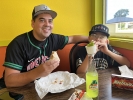 Jake and Carson Palma eating Mexican food as part of a statewide tour. Courtesy photo