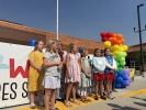 An enthusiastic rendition of the national anthem was offered at the August 4 ribbon cutting at Blanding Elementary School. The singers, all students at the school, include Autumn, Ava, Mackly, Slaiter, Kolter, Harlyn, Stetson, Jovi, Lilith, Saylor, Dani, and Dawn.  Later, Rossi, Abel, Talisha and Zariah recited the Pledge of Allegiance in Navajo. It wa sall a part of the opening of the new school.  Staff photo