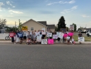 Monticello residents line Abajo Drive in the evening, expressing their gratitude and cheering on exhausted firefighters who are heading up into the Abajo Mountains to battle the Babylon Fire that continues to burn west of Monticello and north of Blanding.  Tessa Perkins photo