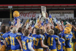 The scene after the San Juan Bronco football team earned their fifth straight 2A state championship on November 15, 2026. Boston Bowers photo